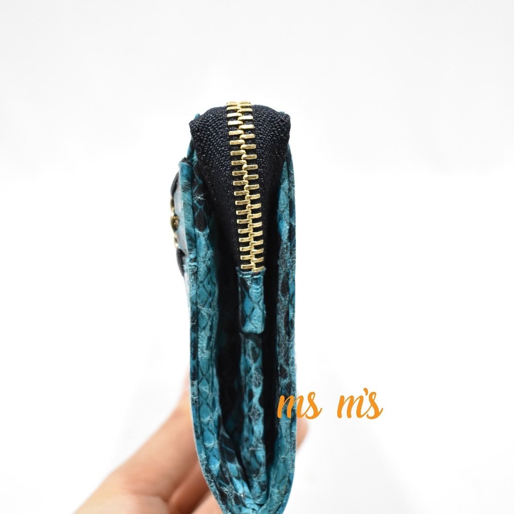 NIB Stella McCartney Faux Snake blue WALLET - Picture 4 of 6